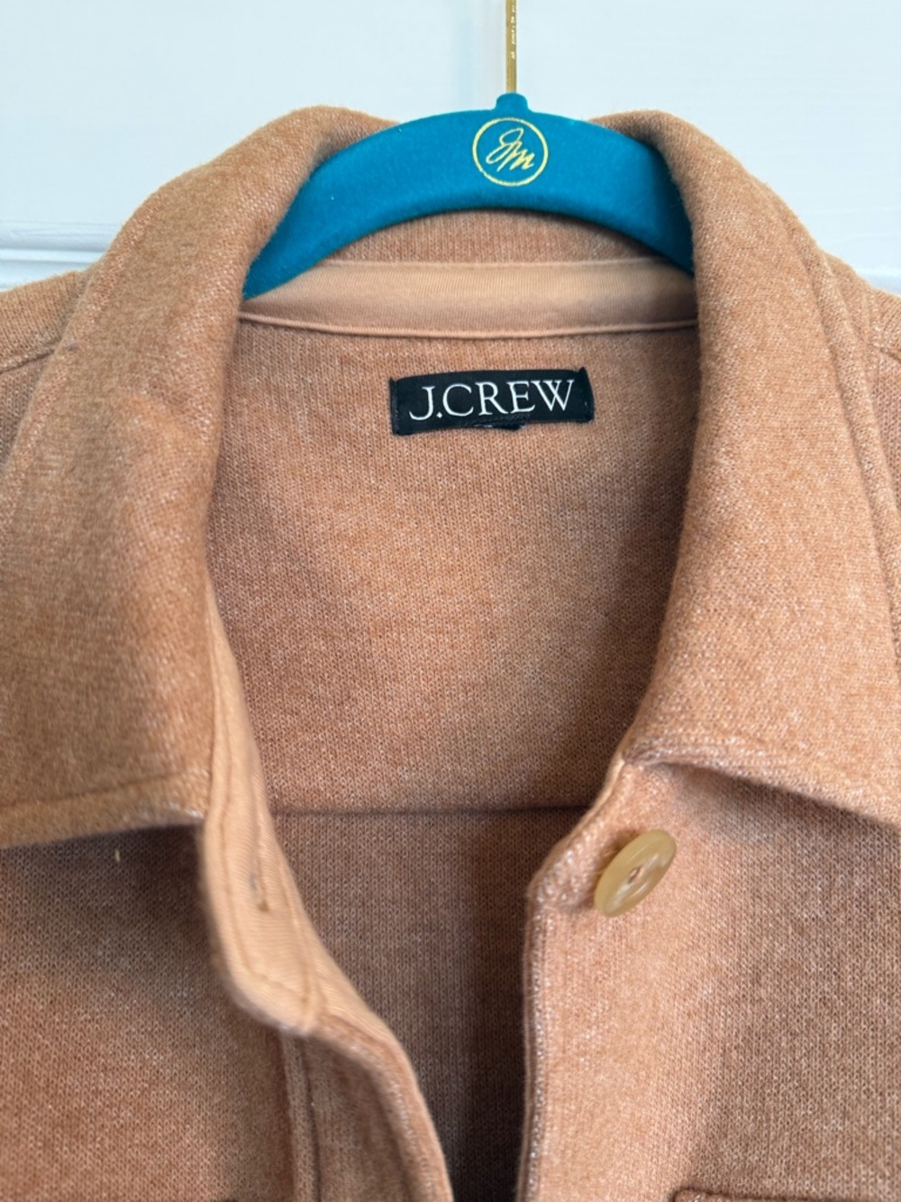 J.Crew Camel Wool Blend Shacket Jacket Button Front Pockets Women’s L - Picture 3 of 6